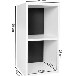 Wohnen Regale<30x60x30 2 Fächer Regal in Weiß - Xaidon