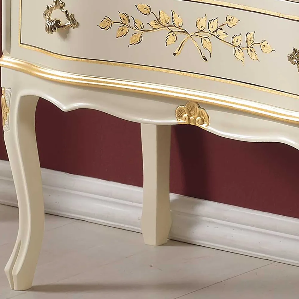 Wohnen Tische<75x88x35 Barock Sekretär in Weiß & Gold - Iviada