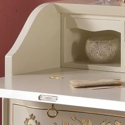 Wohnen Tische<75x88x35 Barock Sekretär in Weiß & Gold - Iviada