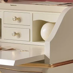 Wohnen Tische<75x88x35 Barock Sekretär in Weiß & Gold - Iviada