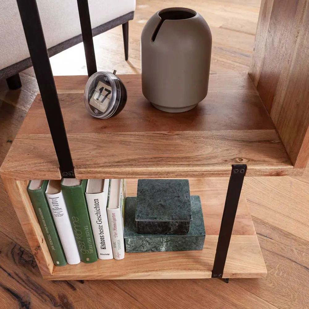 Wohnen Tische<45x60x30 Beistelltisch Regal in Akazie - Matic