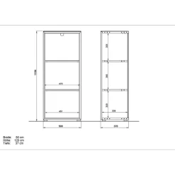 Wohnen Regale<50x120x37 Büroregal in Weiß & Wildeiche - Laszlo