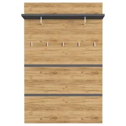 Wohnen Garderoben<96x14x30 cm Garderobe Paneel in Wildeiche & Grau - Orsecca