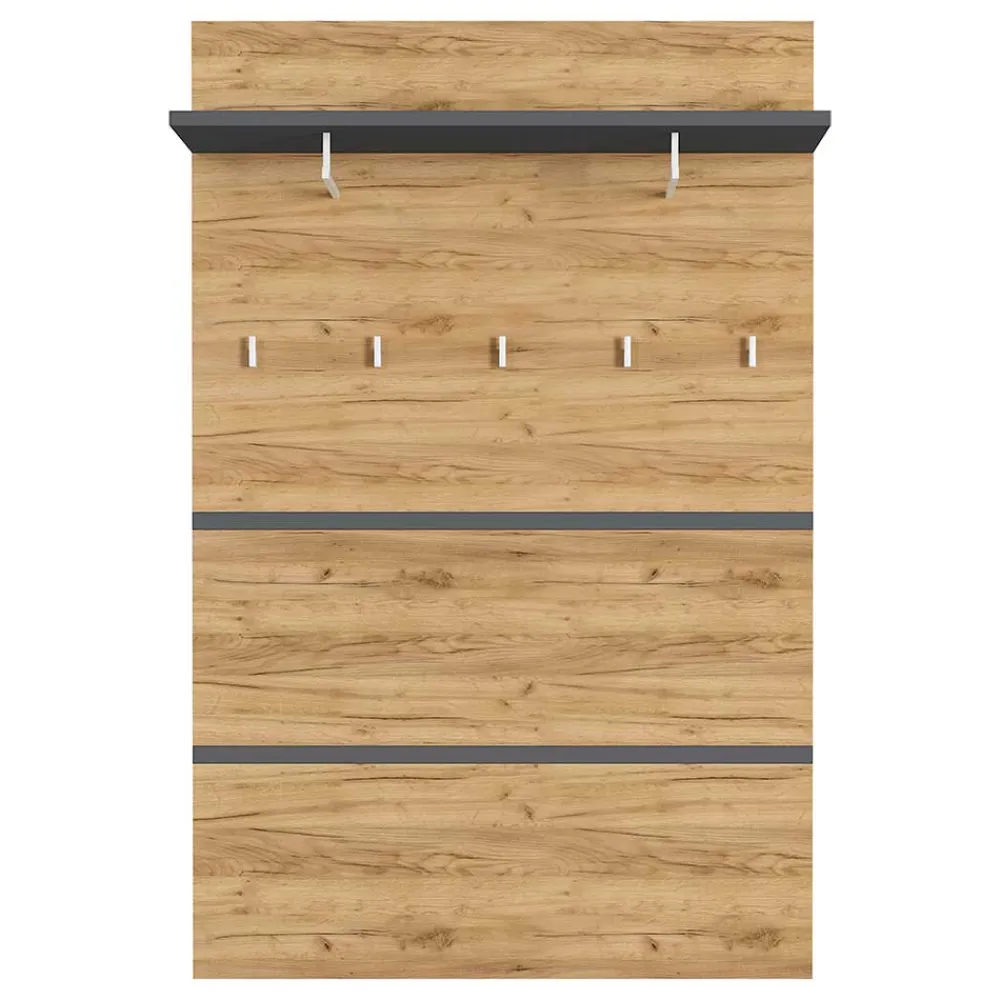 Wohnen Garderoben<96x14x30 cm Garderobe Paneel in Wildeiche & Grau - Orsecca