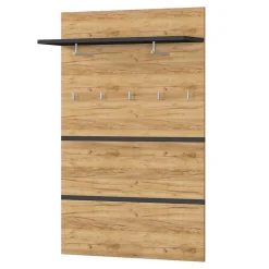 Wohnen Garderoben<96x14x30 cm Garderobe Paneel in Wildeiche & Grau - Orsecca