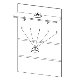 Wohnen Garderoben<96x14x30 cm Garderobe Paneel in Wildeiche & Grau - Orsecca