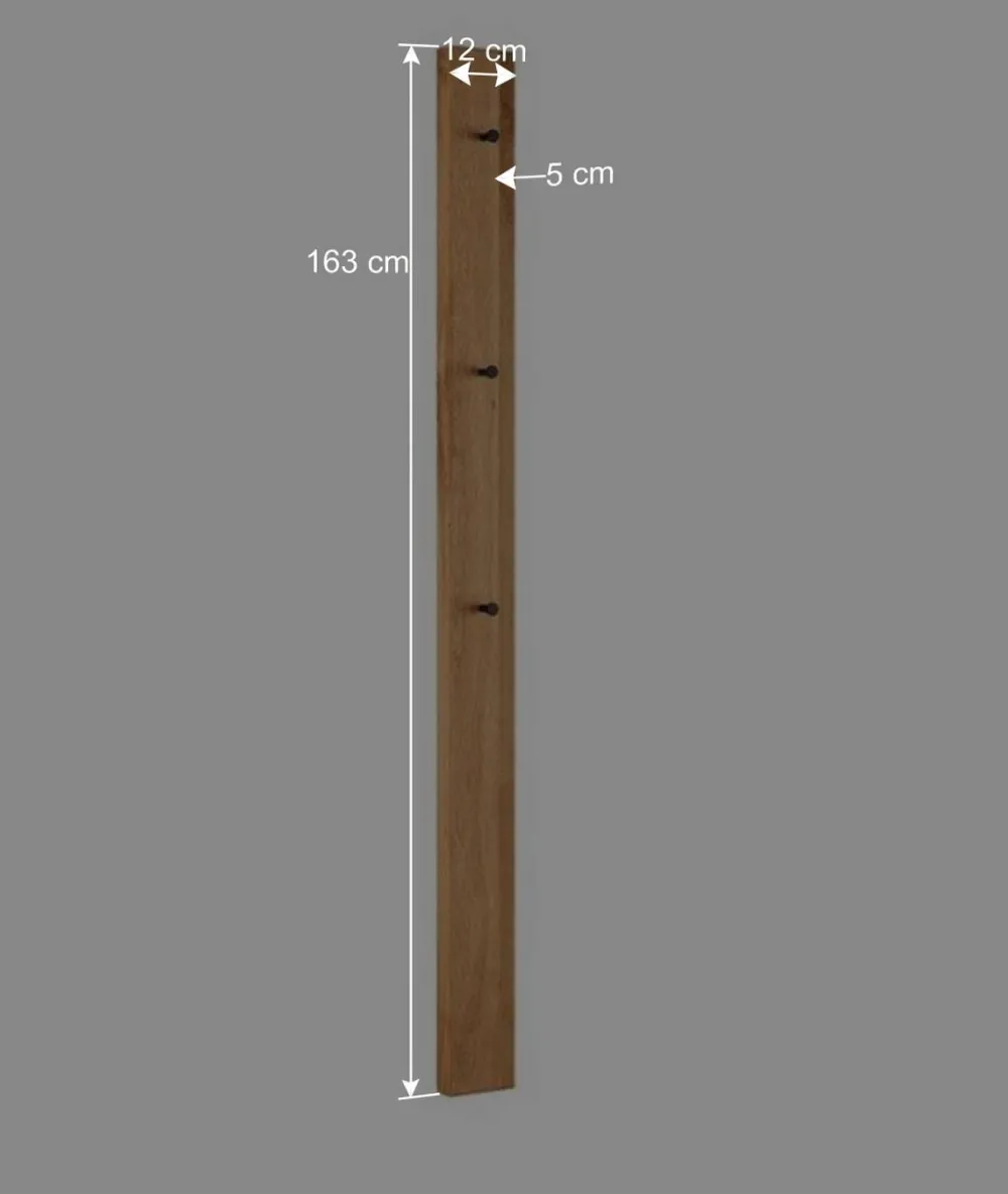 Wohnen Garderoben<12x163x5 cm Garderobenpaneel aus Asteiche Massivholz - Sotunes