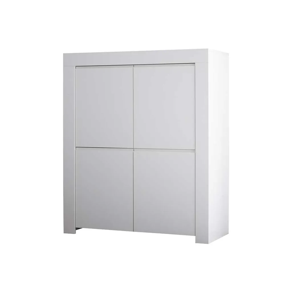 Wohnen Highboards<110x140x42 cm Highboard in Weiß lackiert - Mikes