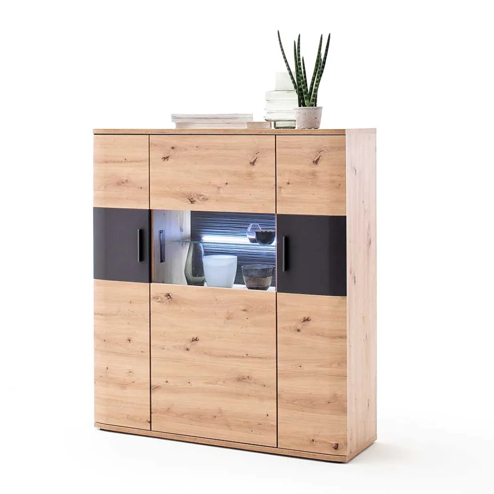 Wohnen Highboards<120x134x37 cm Highboard mit drei Türen - Vecenda
