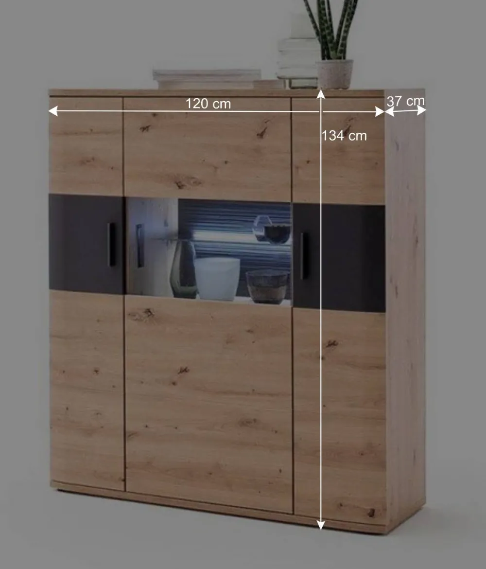 Wohnen Highboards<120x134x37 cm Highboard mit drei Türen - Vecenda
