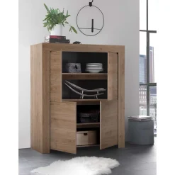 Wohnen Highboards<110x140x42 cm Highboard 4-türig - Karika
