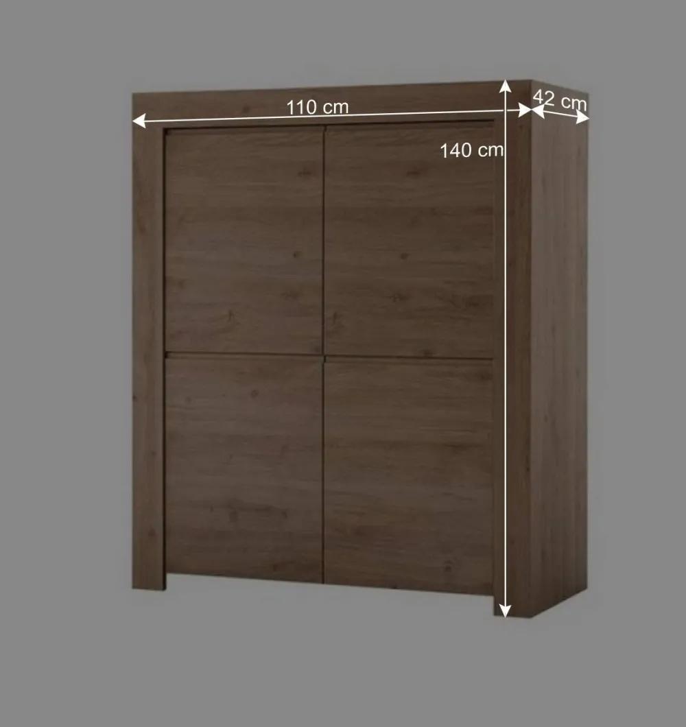 Wohnen Highboards<110x140x42 cm Highboard 4-türig - Karika