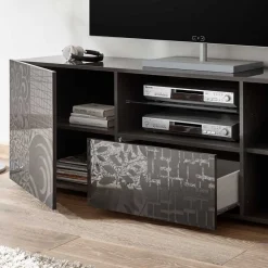 Wohnen Tv & Hifi-Möbel|Lowboards<181x57x42 cm Hochglanz TV Element in Grau - Ipatal I
