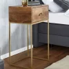 Wohnen Kommoden<40x76x35 cm Hohe Nachtkommode mit einer Schublade - Kanados