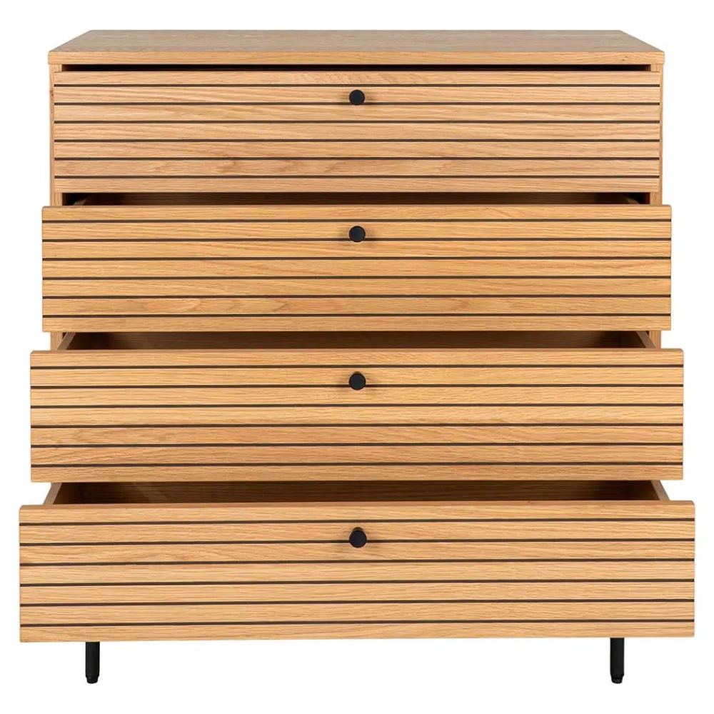 Wohnen Kommoden<80x85x40 cm Kommode in Eiche Natur Furnier - Virona