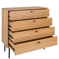 Wohnen Kommoden<80x85x40 cm Kommode in Eiche Natur Furnier - Virona