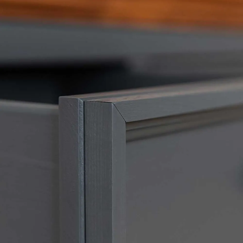 Wohnen Kommoden<112x88x45 cm Landhaus Kommode in Grau & Eiche - Witenga