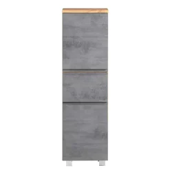 Wohnen Schränke<130x40x35 cm Midi Badschrank in Beton & Wildeiche - Mia