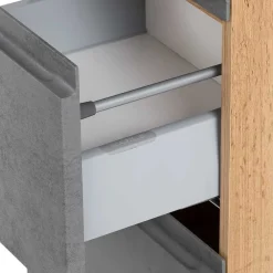 Wohnen Schränke<130x40x35 cm Midi Badschrank in Beton & Wildeiche - Mia