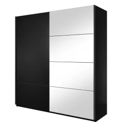 Wohnen Kleiderschränke<200x210x61 cm Schwarzer Kleiderschrank mit Schiebetüren - Dinamaro