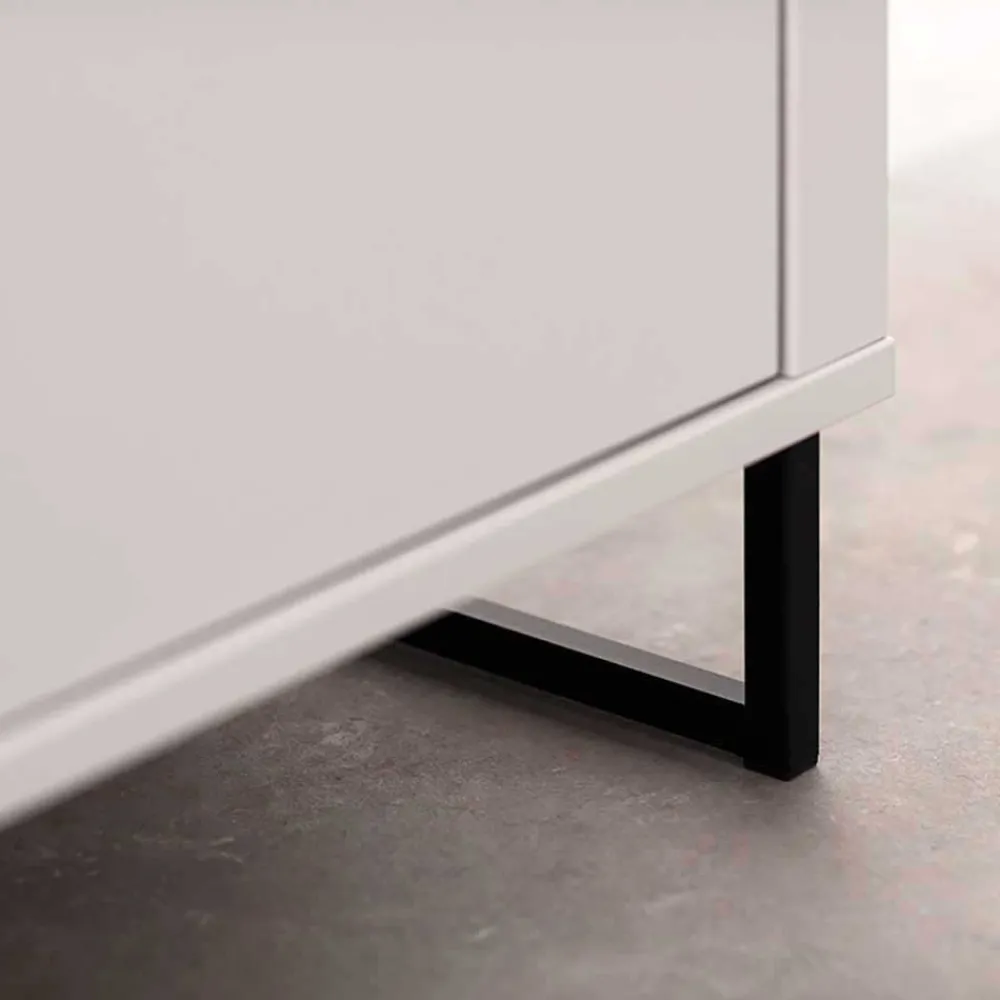 Wohnen Highboards|Kommoden<159x136x37 cm 3-türige Kommode mit Glaseinsätzen - Varzino