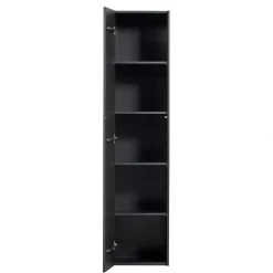 Wohnen Vitrinen|Schränke<44x188x35 cm 1-türiger Schrank in Schwarz lackiert - Riley