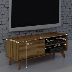 Wohnen Tv & Hifi-Möbel|Lowboards<120x48x40 cm Wildeiche TV Element mit Tür - Eavy