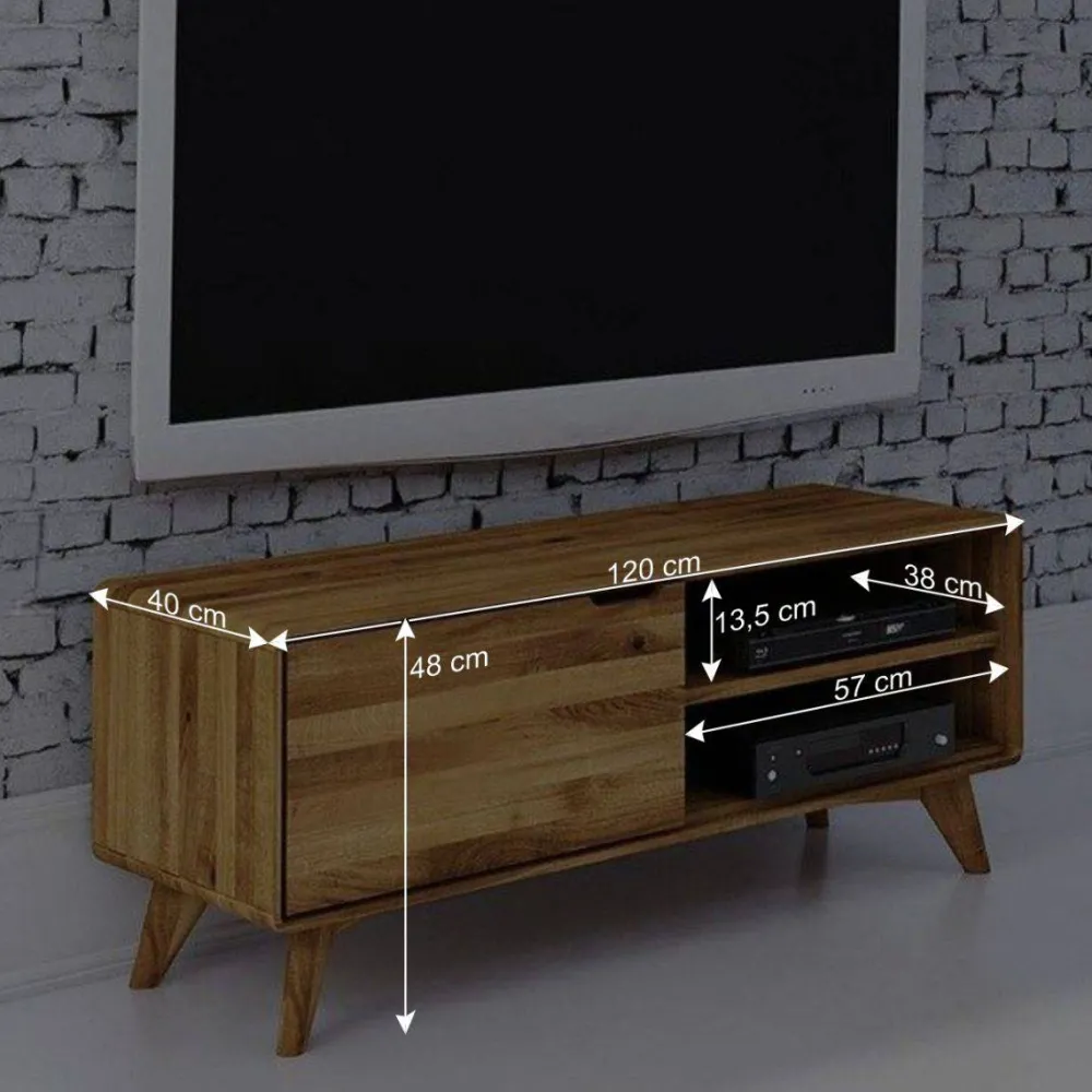 Wohnen Tv & Hifi-Möbel|Lowboards<120x48x40 cm Wildeiche TV Element mit Tür - Eavy