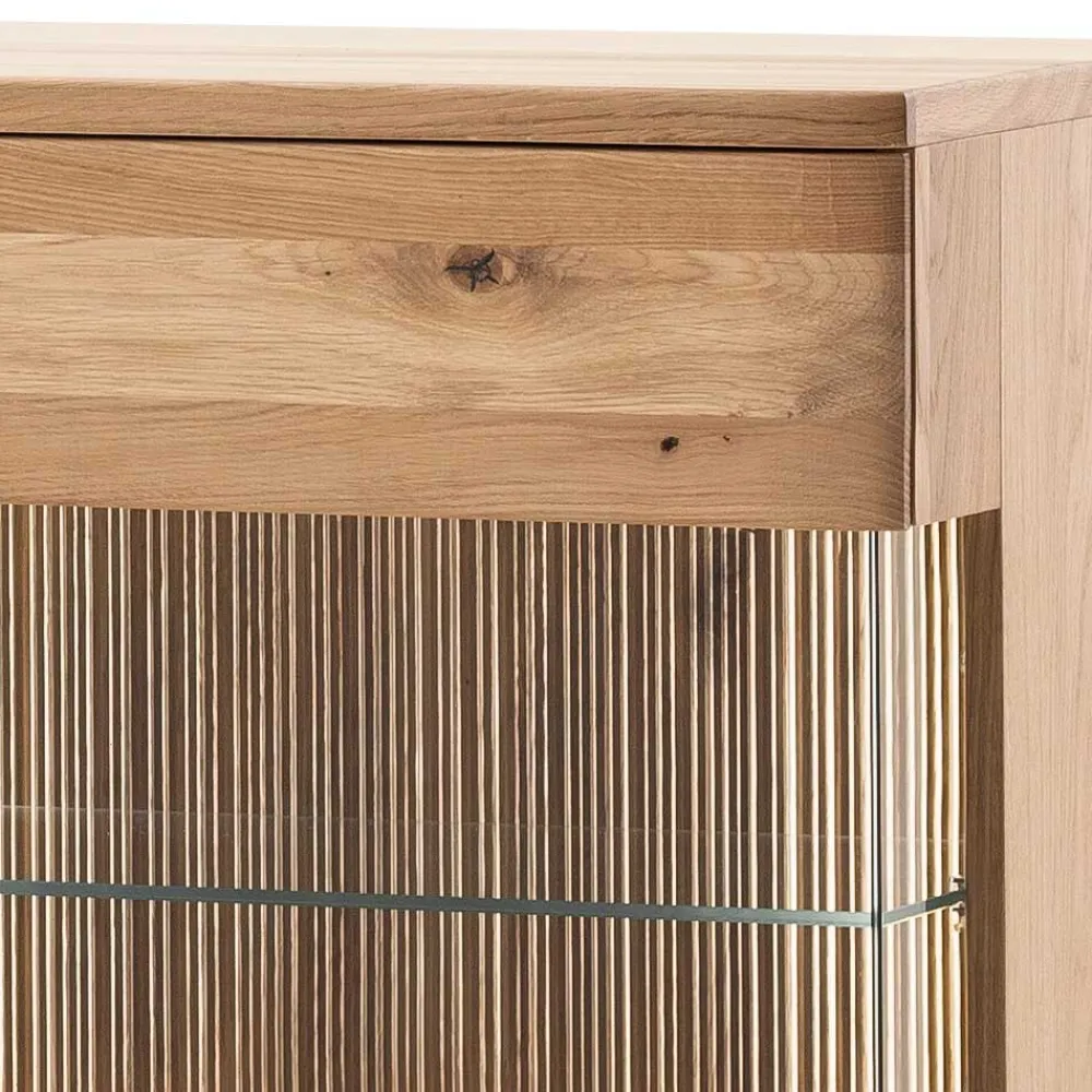 Wohnen Highboards|Kommoden<150x121x37 cm Wohnzimmer Schrank in Eiche Bianco - Crupean