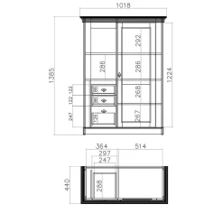 Wohnen Highboards<102x139x44 Country Highboard zweifarbig - Diatara