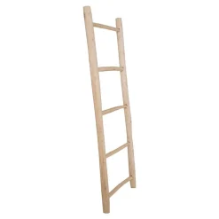 Wohnen Regale<50x150x5 Deko Leiter aus Teak Massivholz - Pressin