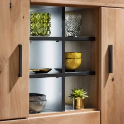 Wohnen Highboards<104x123x37 Design Highboard aus Holz & MDF - Assela