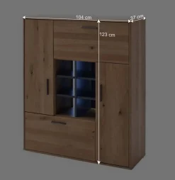 Wohnen Highboards<104x123x37 Design Highboard aus Holz & MDF - Assela
