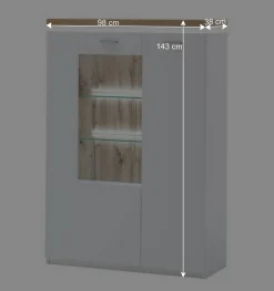 Wohnen Highboards<98x143x38 Design Highboard mit Beleuchtung LED - Caldri