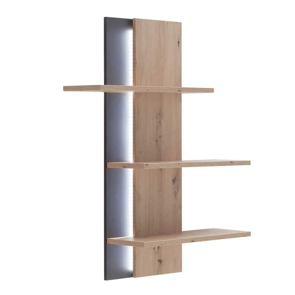 Wohnen Regale<95x118x25 Design Hängeregal in Eiche Optik - Nikdus