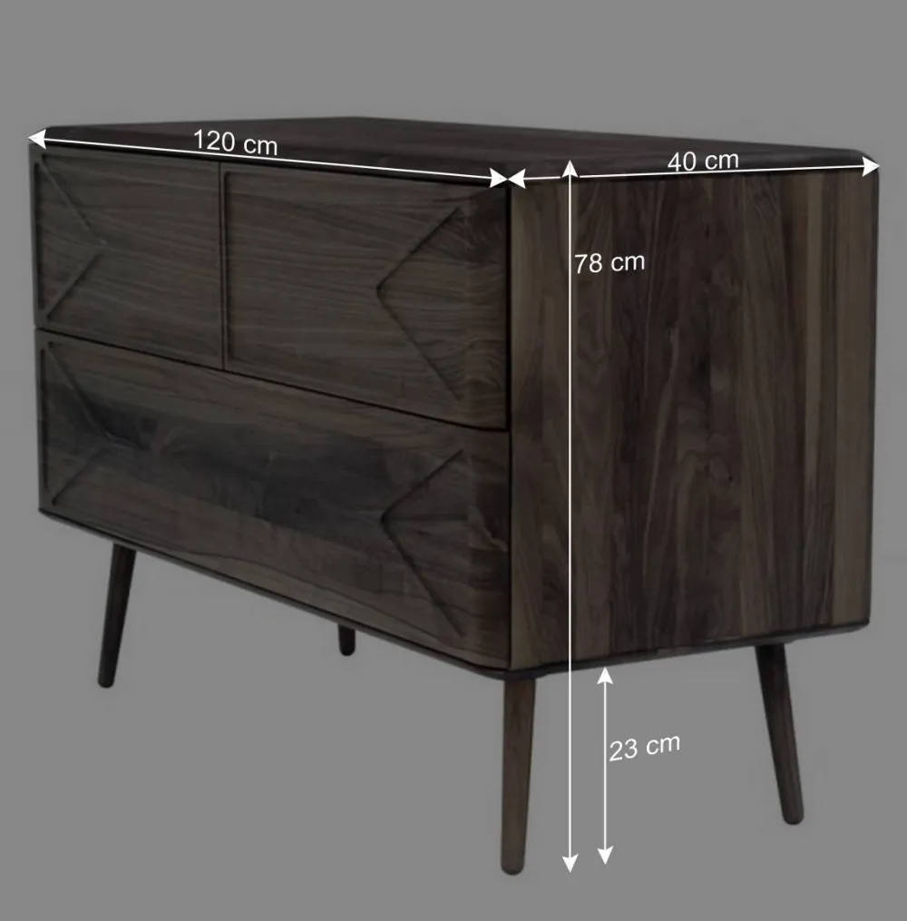 Wohnen Sideboards<120x78x40 Design Kommode aus Nussbaum - Rivossa