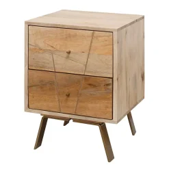 Wohnen Kommoden<40x56x40 Design Nachttisch mit Schubladen - Geyco