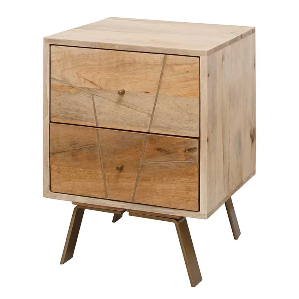 Wohnen Kommoden<40x56x40 Design Nachttisch mit Schubladen - Geyco