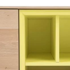 Wohnen Tv & Hifi-Möbel|Lowboards<205x63x40 Designer Lowboard in Eiche Bianco & Gelb - Enifra