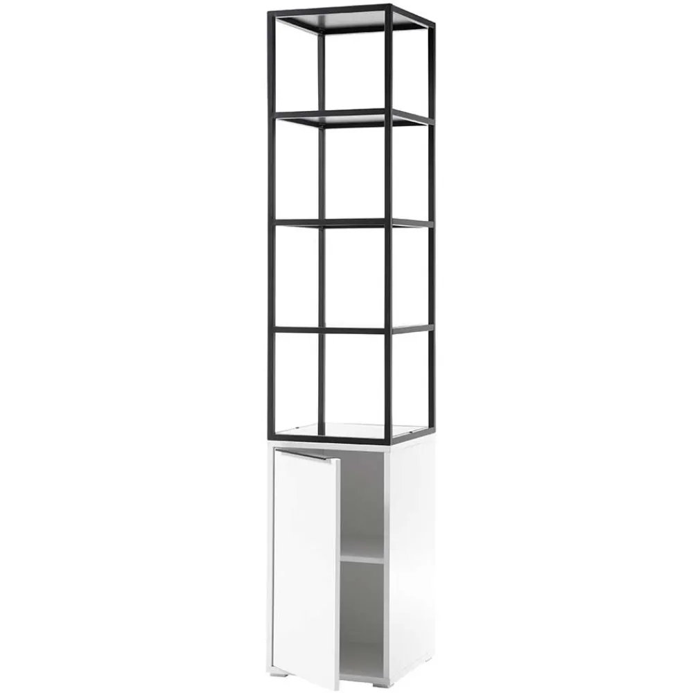 Wohnen Regale<40x197x40 Designer Regal in Weiß & Schwarz - Enkraja
