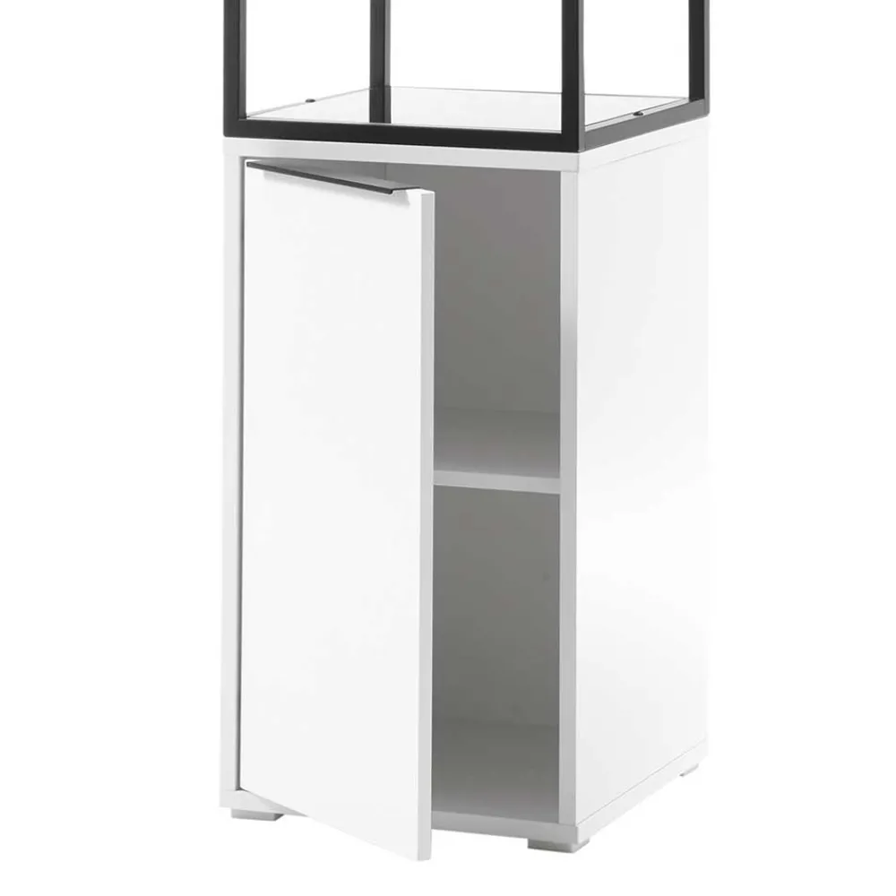 Wohnen Regale<40x197x40 Designer Regal in Weiß & Schwarz - Enkraja