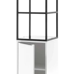 Wohnen Regale<40x197x40 Designer Regal in Weiß & Schwarz - Enkraja