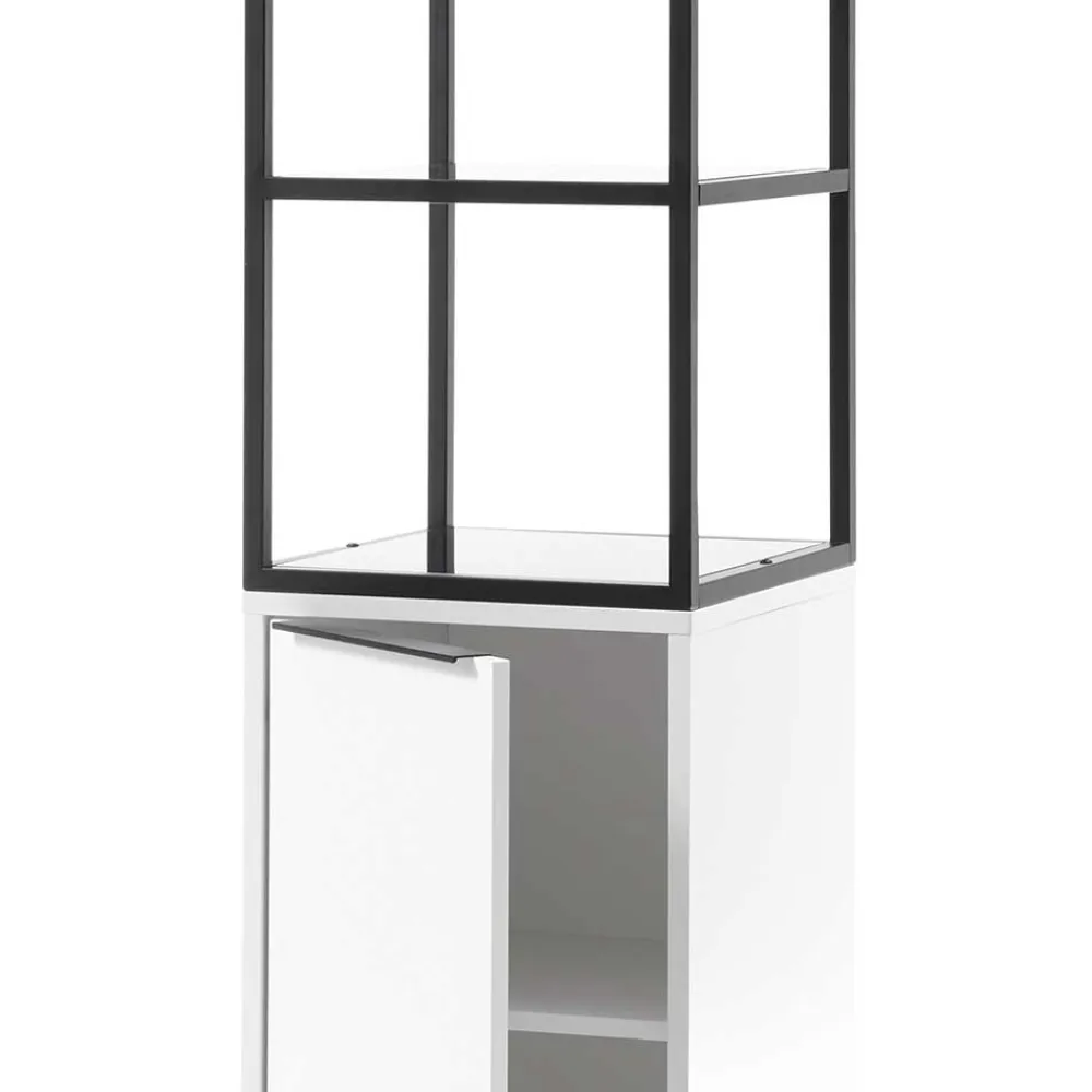 Wohnen Regale<40x197x40 Designer Regal in Weiß & Schwarz - Enkraja