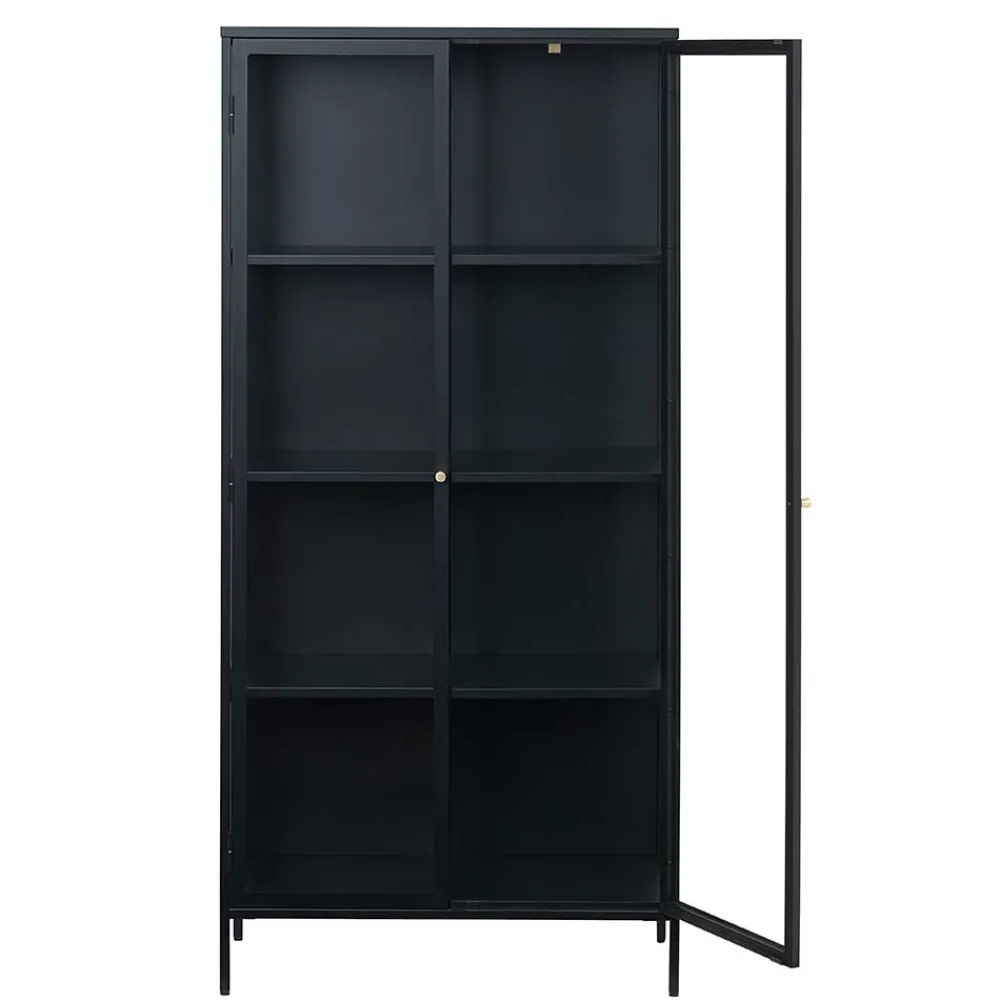 Wohnen Vitrinen<90x190x40 Doppeltür Vitrine aus Metall - Butoaie