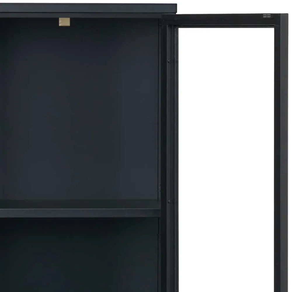 Wohnen Vitrinen<90x190x40 Doppeltür Vitrine aus Metall - Butoaie