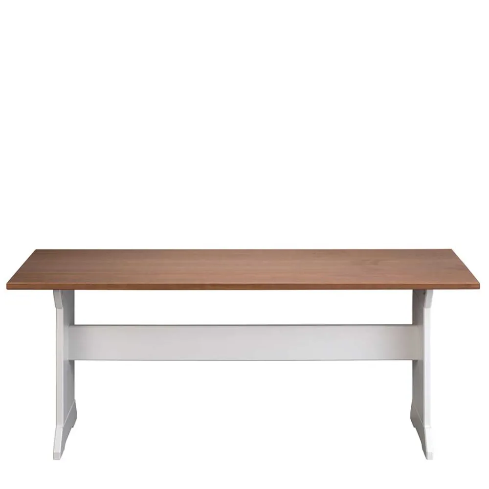 Wohnen Sitzbank<110x45x37 Esszimmerbank in Weiß & Braun - Vatina