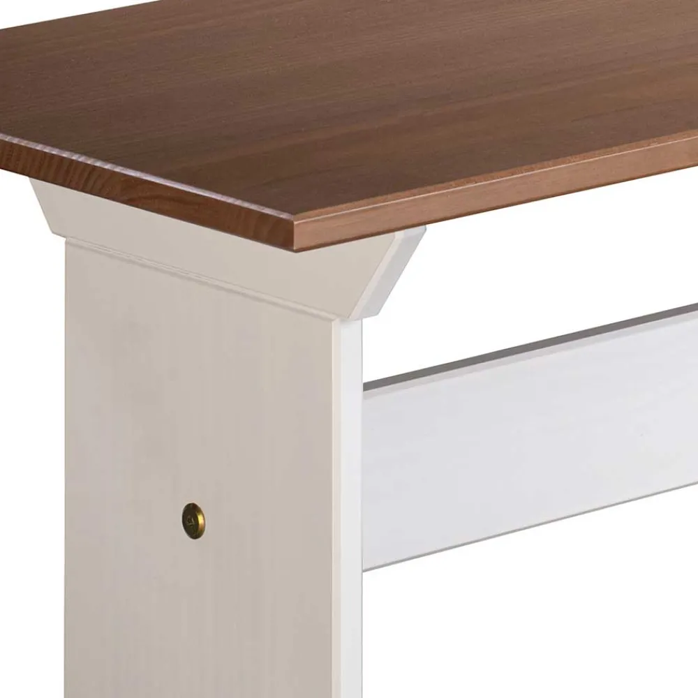 Wohnen Sitzbank<110x45x37 Esszimmerbank in Weiß & Braun - Vatina
