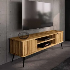 Wohnen Tv & Hifi-Möbel|Lowboards<180x57x46 Fernseher Unterschrank aus Wildeiche - Casarius