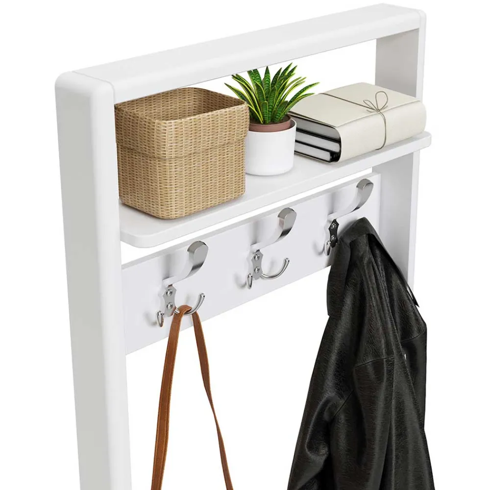 Wohnen Garderoben<60x192x12 Garderobe aus Massivholz in Weiß - Oranias