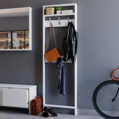 Wohnen Garderoben<60x192x12 Garderobe aus Massivholz in Weiß - Oranias